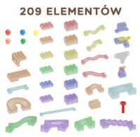 MASTERKIDZ Kamuoliukų trasos konstravimo rinkinys STEM lentai 209 dalių