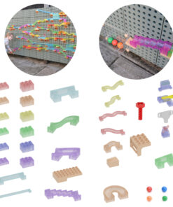 MASTERKIDZ Kamuoliukų trasos konstravimo rinkinys STEM lentai 209 dalių