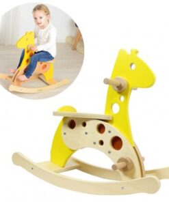 MASTERKIDZ medinė linguojanti žirafa – supamasis žaislas vaikams