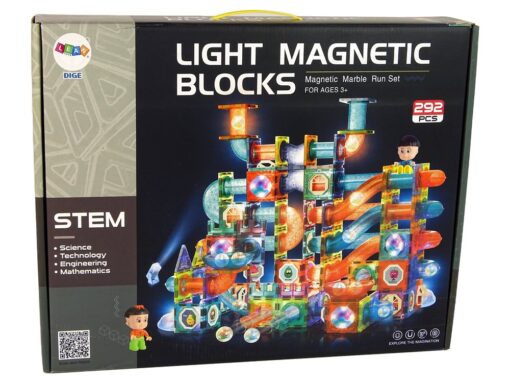 Magnetinė šviečianti kamuoliukų trasa 3D 292 vnt