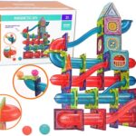 Magnetinės 3D kaladėlės su kamuoliukų trasa