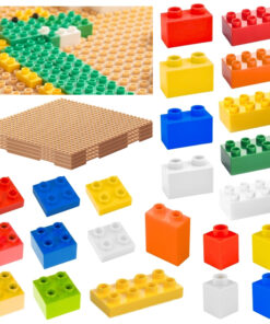 Masterkidz STEM kaladėlių rinkinys (135 vnt.) su 4 panelių užklotais.