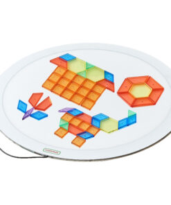 Masterkidz apvalus LED šviesos panelis (spalvotas) + Montessori mozaikos blokai 140 vnt.