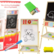 Medinė edukacinė 2in1 lenta: magnetinė + kreidinė su priedais