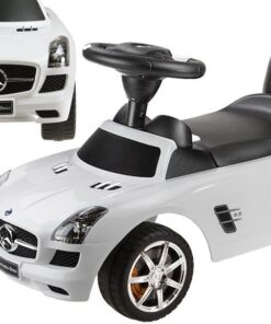 Mercedes-Benz SLS AMG White – vaikiška stumiama paspiriama mašinėlė (balta)