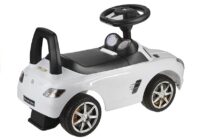 Mercedes-Benz SLS AMG White – vaikiška stumiama paspiriama mašinėlė (balta)