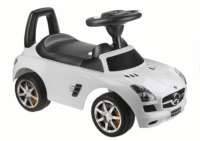 Mercedes-Benz SLS AMG White – vaikiška stumiama paspiriama mašinėlė (balta)