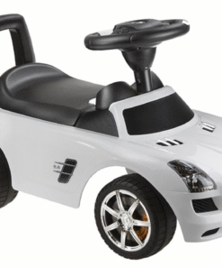 Mercedes-Benz SLS AMG White – vaikiška stumiama paspiriama mašinėlė (balta)