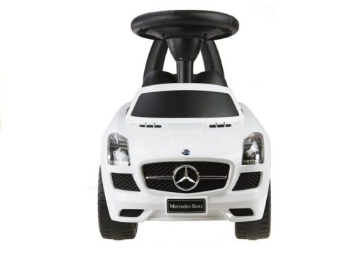 Mercedes-Benz SLS AMG White – vaikiška stumiama paspiriama mašinėlė (balta)