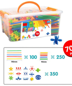 Spalvotos 3D šiaudelių konstruktorius vaikams 800 vnt