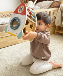TOOKY TOY Medinė kosminė aktyvumo raketa