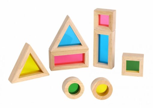 TOOKY TOY Mediniai Spalvoti Veidrodiniai Kaladėliai