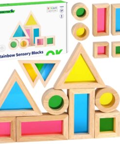 TOOKY TOY Mediniai Spalvoti Veidrodiniai Kaladėliai
