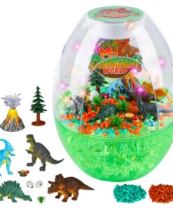 Vaikiška dinozauro terariumo naktinė lempa su balso valdymu