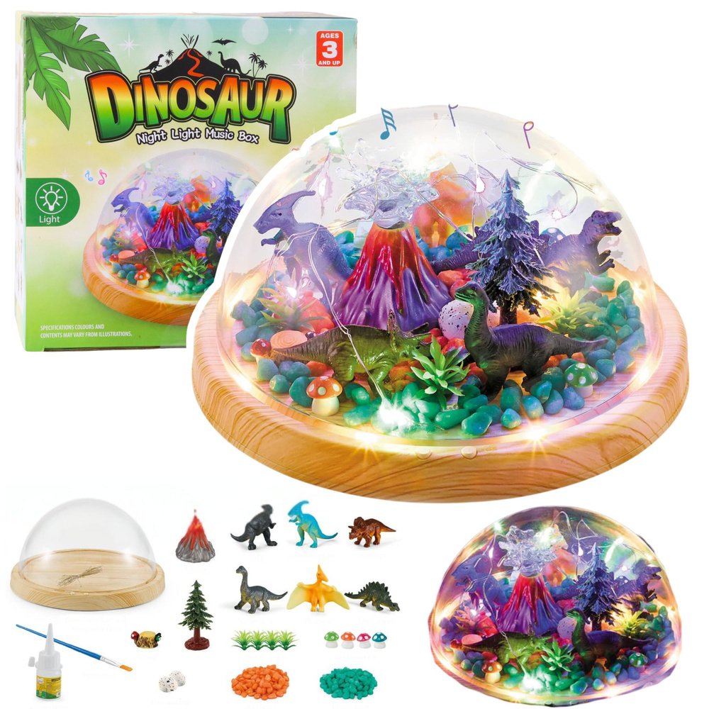 Laste &ouml;&ouml;lamp - dinosauruste terraarium meloodiatega