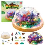 Vaikiška naktinė lempa – dinozaurų terariumas su melodijomis