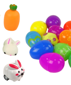 Velykinių kiaušinių ir „Fidget“ žaislų rinkinys su zuikučio krepšeliu
