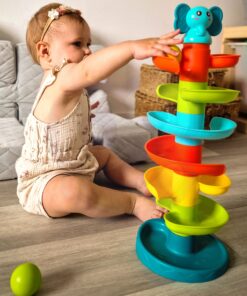 WOOPIE BABY Kulodromas – Spiralinis Kamuoliukų Bokštas su 3 Kamuoliukais