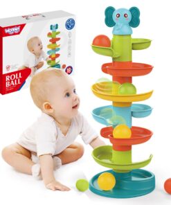 WOOPIE BABY Kulodromas – Spiralinis Kamuoliukų Bokštas su 3 Kamuoliukais