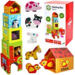 WOOPIE GREEN Dėlionė „Ūkis“ – Dėžutės su Gyvūnėliais