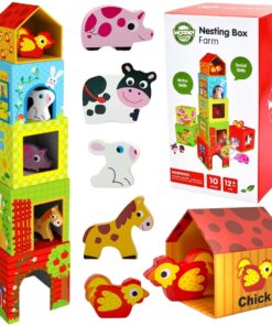 WOOPIE GREEN Dėlionė „Ūkis“ – Dėžutės su Gyvūnėliais