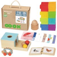 WOOPIE ŽALIA dėžutė XXL Montessori edukacinė 6 viename sensorinė dėžutė 7–8 mėn.