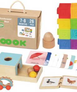 WOOPIE ŽALIA dėžutė XXL Montessori edukacinė 6 viename sensorinė dėžutė 7–8 mėn.