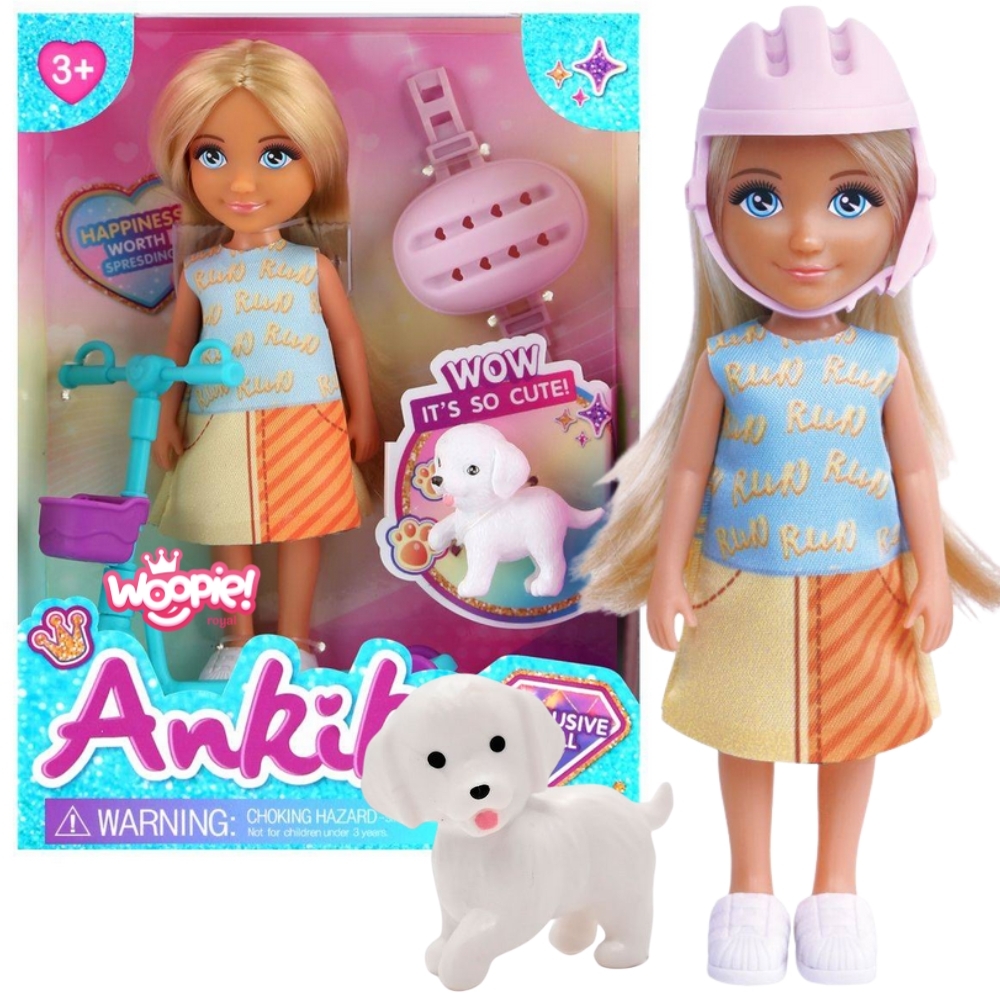 WOOPIE lėlė su šuniuku ir paspirtuku WOOPIE lėlė su šuniuku ir paspirtuku