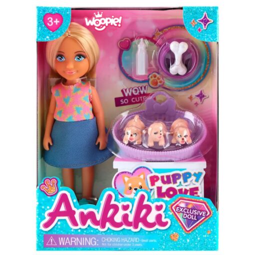 WOOPIE lėlių rinkinys su mielais šuniukais ir priedais