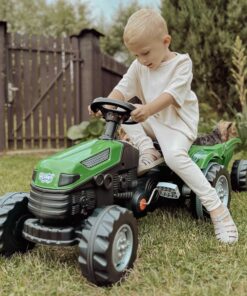 WOOPIE pedalinis traktorius Farmer GoTrac MAXI su priekaba – tylūs ratai