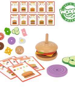 Woopie GREEN medinis burgeris (15 el.) – kūrybinė ir loginė dėlionė