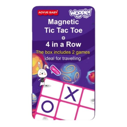 Woopie magnetinis kelioninis žaidimas „Kryžiukai–nuliukai + 4 iš eilės“
