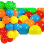 50 vnt. spalvotų plastikinių kamuoliukų rinkinys