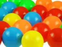 50 vnt. spalvotų plastikinių kamuoliukų rinkinys