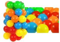 50 vnt. spalvotų plastikinių kamuoliukų rinkinys
