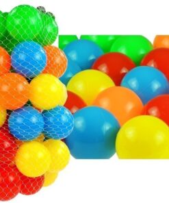 50 vnt. spalvotų plastikinių kamuoliukų rinkinys
