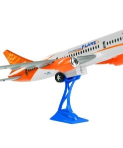 Baltas lėktuvas su trinties pavara ir stovu 65cm