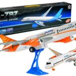 Baltas lėktuvas su trinties pavara ir stovu 65cm