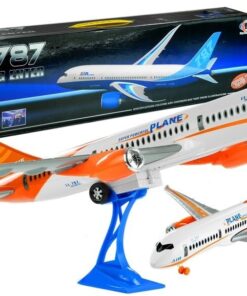 Baltas lėktuvas su trinties pavara ir stovu 65cm