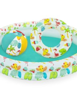 Bestway pripučiamas 3‑in‑1 baseino rinkinys su kamuoliuku ir plaukimo ratu 122 x 20 cm