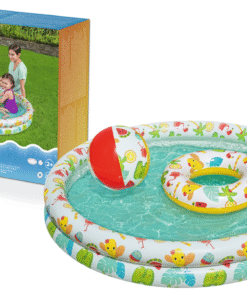 Bestway pripučiamas 3‑in‑1 baseino rinkinys su kamuoliuku ir plaukimo ratu 122 x 20 cm