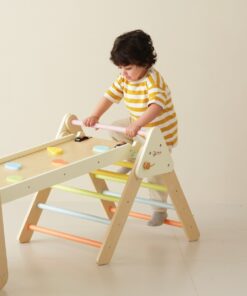 Classic World Montessori medinis 5in1 laipiojimo trikampio rinkinys