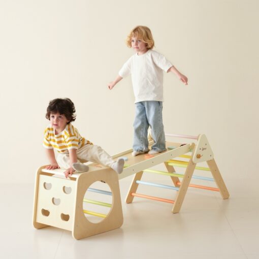 Classic World Montessori medinis 5in1 laipiojimo trikampio rinkinys