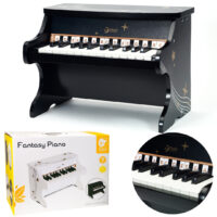 Classic World juodas medinis pianinas