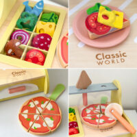 Classic World medinė picos krosnis su 31 detale ir veltiniais ingredientais