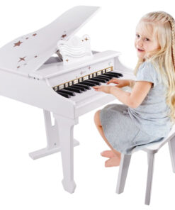 Classic World medinis pianinas su kėdute ir natomis