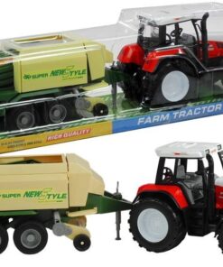 Didelis traktorius su priekaba – 65 cm žemės ūkio mašina mažiesiems ūkininkams