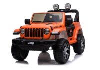 Elektrinis automobilis vaikams Jeep Wrangler Rubicon (oranžinis)