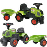 Falk Baby Claas Axos 310 traktoriukas–stumdukas su priekaba