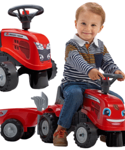 Falk Baby Massey Ferguson traktoriukas–stumdukas su priekaba